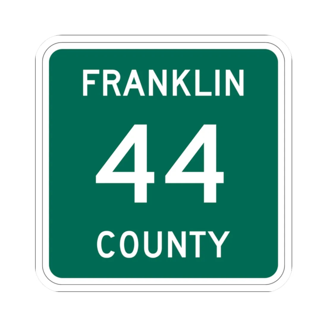 Franklin County 44 NY (New York) (Road Sign) STICKER Vinyl Kiss-Cut Decal 2 Inch White - The Sticker Space