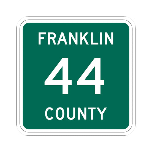 Franklin County 44 NY (New York) (Road Sign) STICKER Vinyl Kiss-Cut Decal 2 Inch White - The Sticker Space