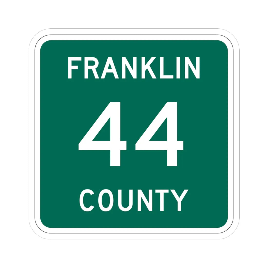 Franklin County 44 NY (New York) (Road Sign) STICKER Vinyl Kiss-Cut Decal 3 Inch White - The Sticker Space