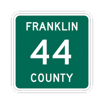 Franklin County 44 NY (New York) (Road Sign) STICKER Vinyl Kiss-Cut Decal 4 Inch White - The Sticker Space