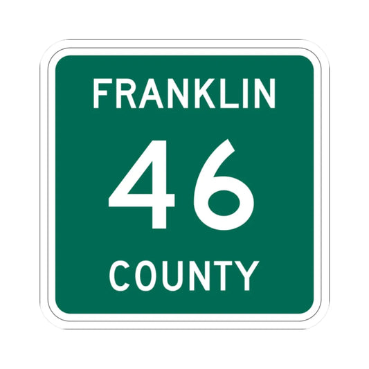 Franklin County 46 NY (New York) (Road Sign) STICKER Vinyl Kiss-Cut Decal 2 Inch White - The Sticker Space
