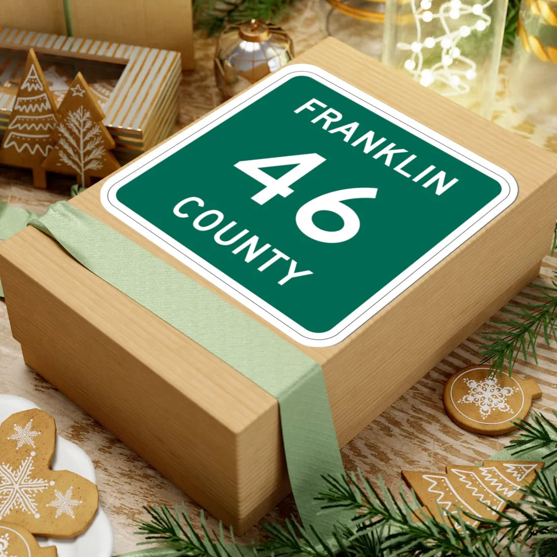 Franklin County 46 NY (New York) (Road Sign) STICKER Vinyl Kiss-Cut Decal - The Sticker Space