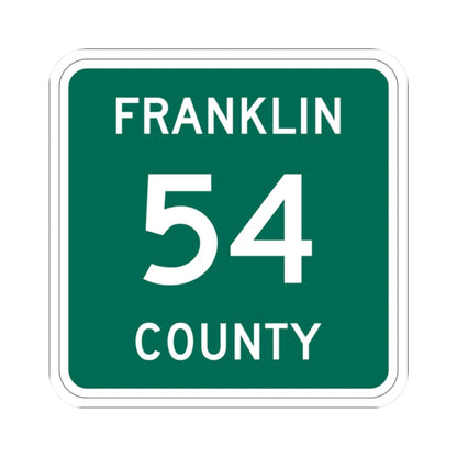 Franklin County 54 NY (New York) (Road Sign) STICKER Vinyl Kiss-Cut Decal 2 Inch White - The Sticker Space