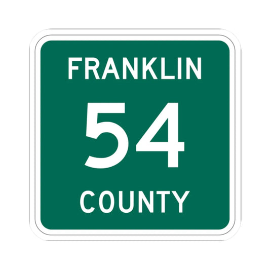 Franklin County 54 NY (New York) (Road Sign) STICKER Vinyl Kiss-Cut Decal 2 Inch White - The Sticker Space