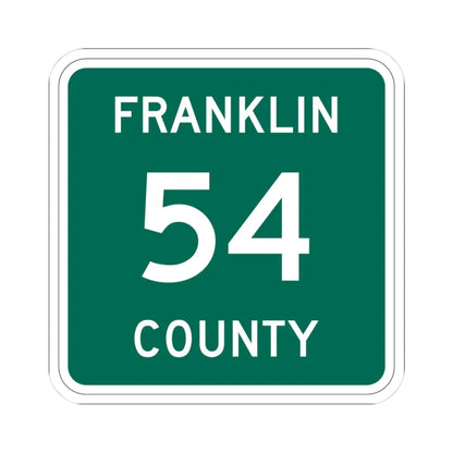 Franklin County 54 NY (New York) (Road Sign) STICKER Vinyl Kiss-Cut Decal 3 Inch White - The Sticker Space