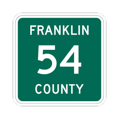 Franklin County 54 NY (New York) (Road Sign) STICKER Vinyl Kiss-Cut Decal 4 Inch White - The Sticker Space