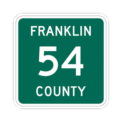 Franklin County 54 NY (New York) (Road Sign) STICKER Vinyl Kiss-Cut Decal 6 Inch White - The Sticker Space