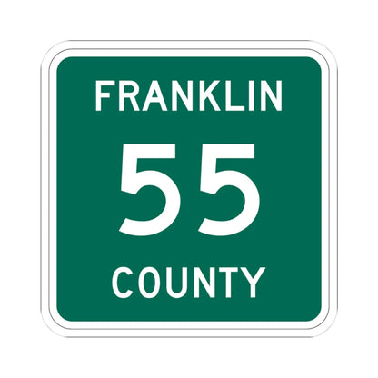 Franklin County 55 NY (New York) (Road Sign) STICKER Vinyl Kiss-Cut Decal 3 Inch White - The Sticker Space