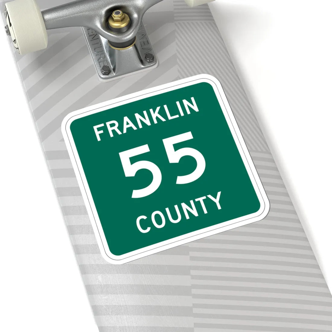 Franklin County 55 NY (New York) (Road Sign) STICKER Vinyl Kiss-Cut Decal - The Sticker Space