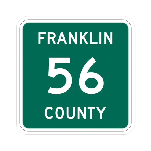Franklin County 56 NY (New York) (Road Sign) STICKER Vinyl Kiss-Cut Decal 2 Inch White - The Sticker Space