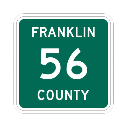 Franklin County 56 NY (New York) (Road Sign) STICKER Vinyl Kiss-Cut Decal 4 Inch White - The Sticker Space
