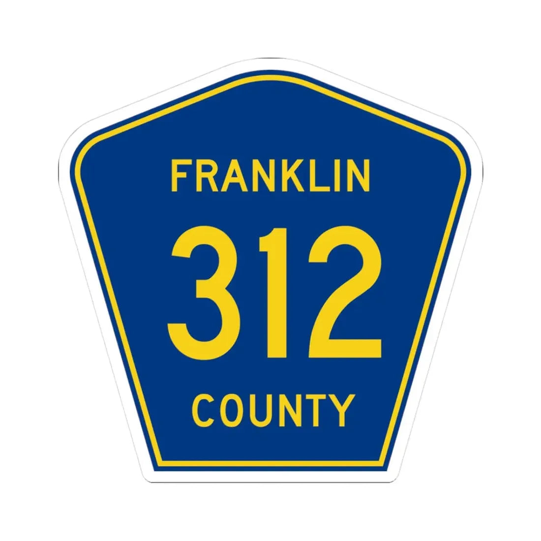 Franklin County Route 312 AR (Arkansas) (Road Sign) STICKER Vinyl Kiss-Cut Decal 3 Inch White - The Sticker Space