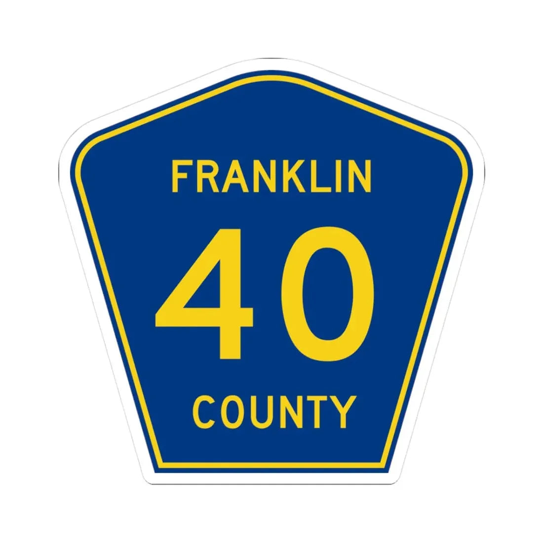 Franklin County Route 40 AR (Arkansas) (Road Sign) STICKER Vinyl Kiss-Cut Decal 3 Inch White - The Sticker Space