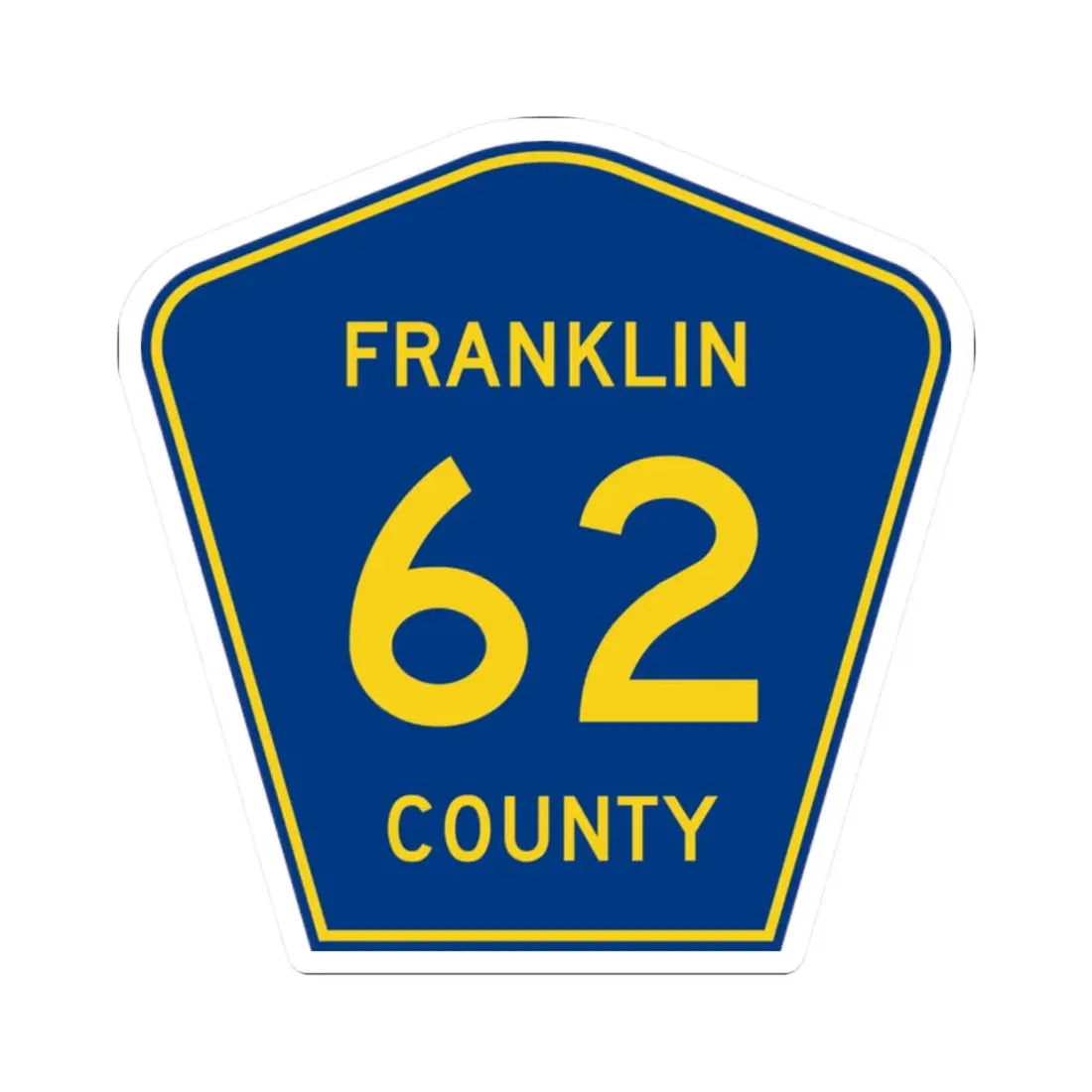 Franklin County Route 62 AR (Arkansas) (Road Sign) STICKER Vinyl Kiss-Cut Decal 2 Inch White - The Sticker Space