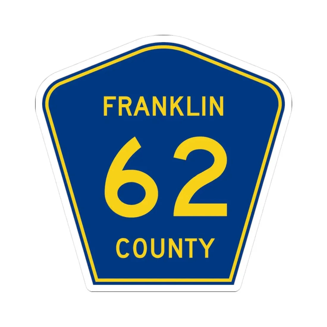 Franklin County Route 62 AR (Arkansas) (Road Sign) STICKER Vinyl Kiss-Cut Decal 3 Inch White - The Sticker Space