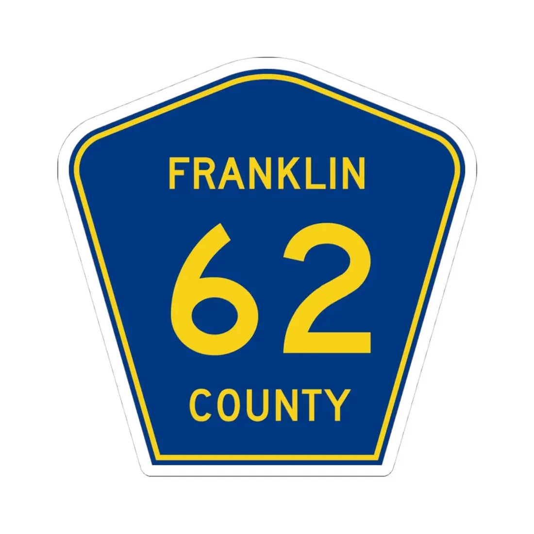 Franklin County Route 62 AR (Arkansas) (Road Sign) STICKER Vinyl Kiss-Cut Decal 4 Inch White - The Sticker Space