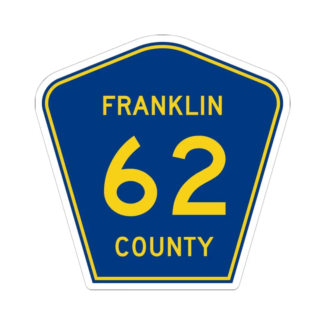 Franklin County Route 62 AR (Arkansas) (Road Sign) STICKER Vinyl Kiss-Cut Decal 6 Inch White - The Sticker Space