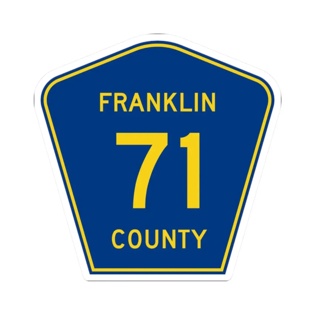 Franklin County Route 71 AR (Arkansas) (Road Sign) STICKER Vinyl Kiss-Cut Decal 2 Inch White - The Sticker Space