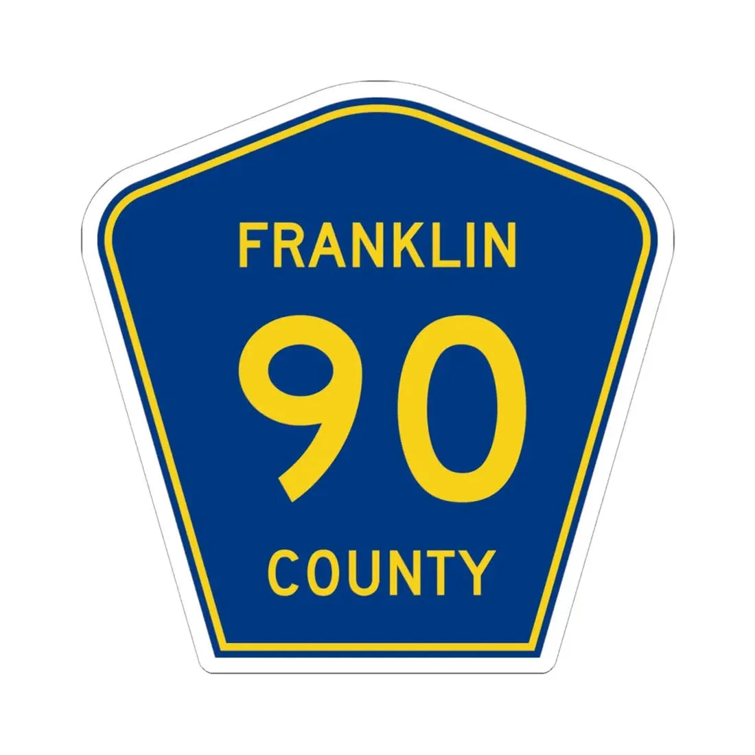 Franklin County Route 90 AR (Arkansas) (Road Sign) STICKER Vinyl Kiss-Cut Decal 6 Inch White - The Sticker Space