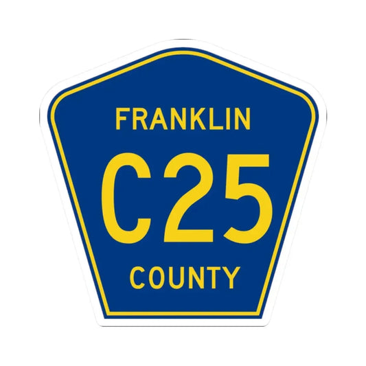 Franklin County Route C25 IA (Iowa) (Road Sign) STICKER Vinyl Kiss-Cut Decal 2 Inch White - The Sticker Space