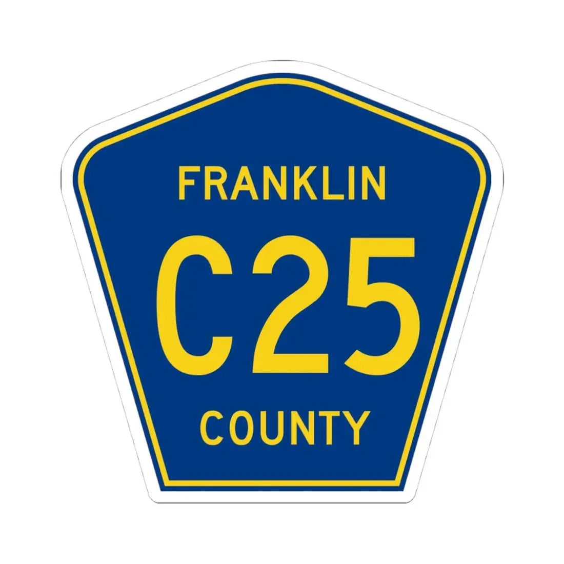 Franklin County Route C25 IA (Iowa) (Road Sign) STICKER Vinyl Kiss-Cut Decal 4 Inch White - The Sticker Space