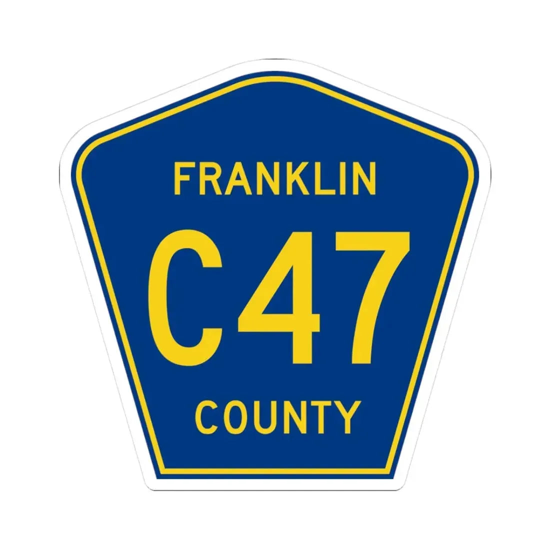 Franklin County Route C47 IA (Iowa) (Road Sign) STICKER Vinyl Kiss-Cut Decal 3 Inch White - The Sticker Space
