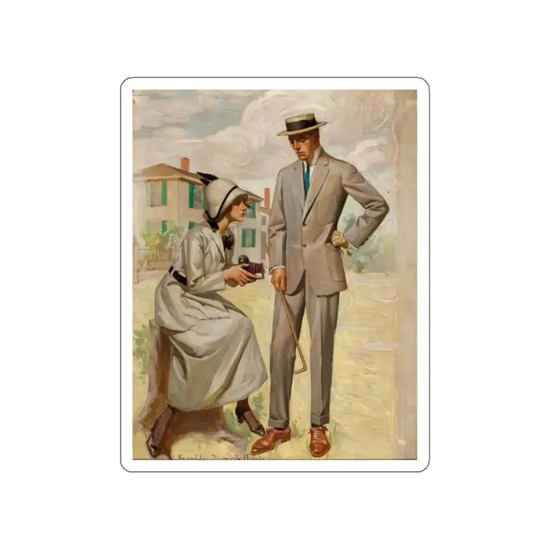 Franklin Pierce's Home (Magazine Illustration) STICKER Vinyl Die-Cut Decal - The Sticker Space