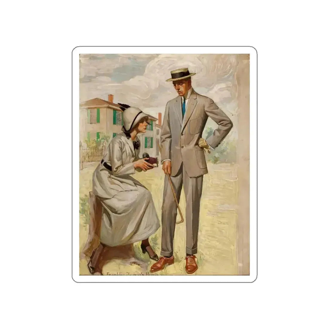 Franklin Pierce's Home (Magazine Illustration) STICKER Vinyl Die-Cut Decal - The Sticker Space