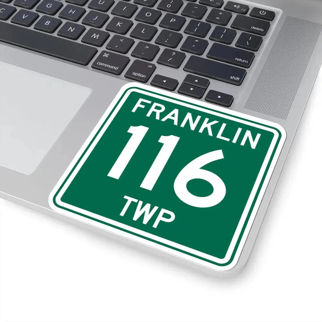 Franklin Township Route 116 Morrow County Ohio (Ohio) (Road Sign) STICKER Vinyl Kiss-Cut Decal - The Sticker Space