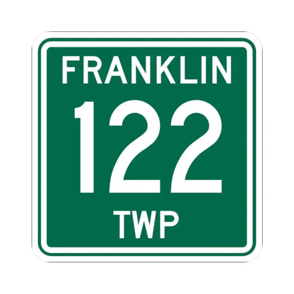 Franklin Township Route 122 Morrow County Ohio (Ohio) (Road Sign) STICKER Vinyl Kiss-Cut Decal 2 Inch White - The Sticker Space
