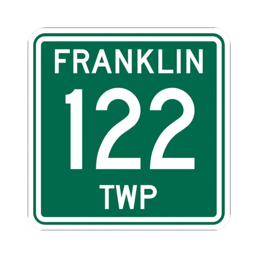 Franklin Township Route 122 Morrow County Ohio (Ohio) (Road Sign) STICKER Vinyl Kiss-Cut Decal 2 Inch White - The Sticker Space