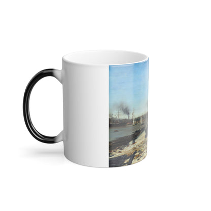 Franz Roubaud (1856-1928) A Boat on the Shore Oil on canvas - 1889 - Color Changing Mug 11oz-11oz-The Sticker Space