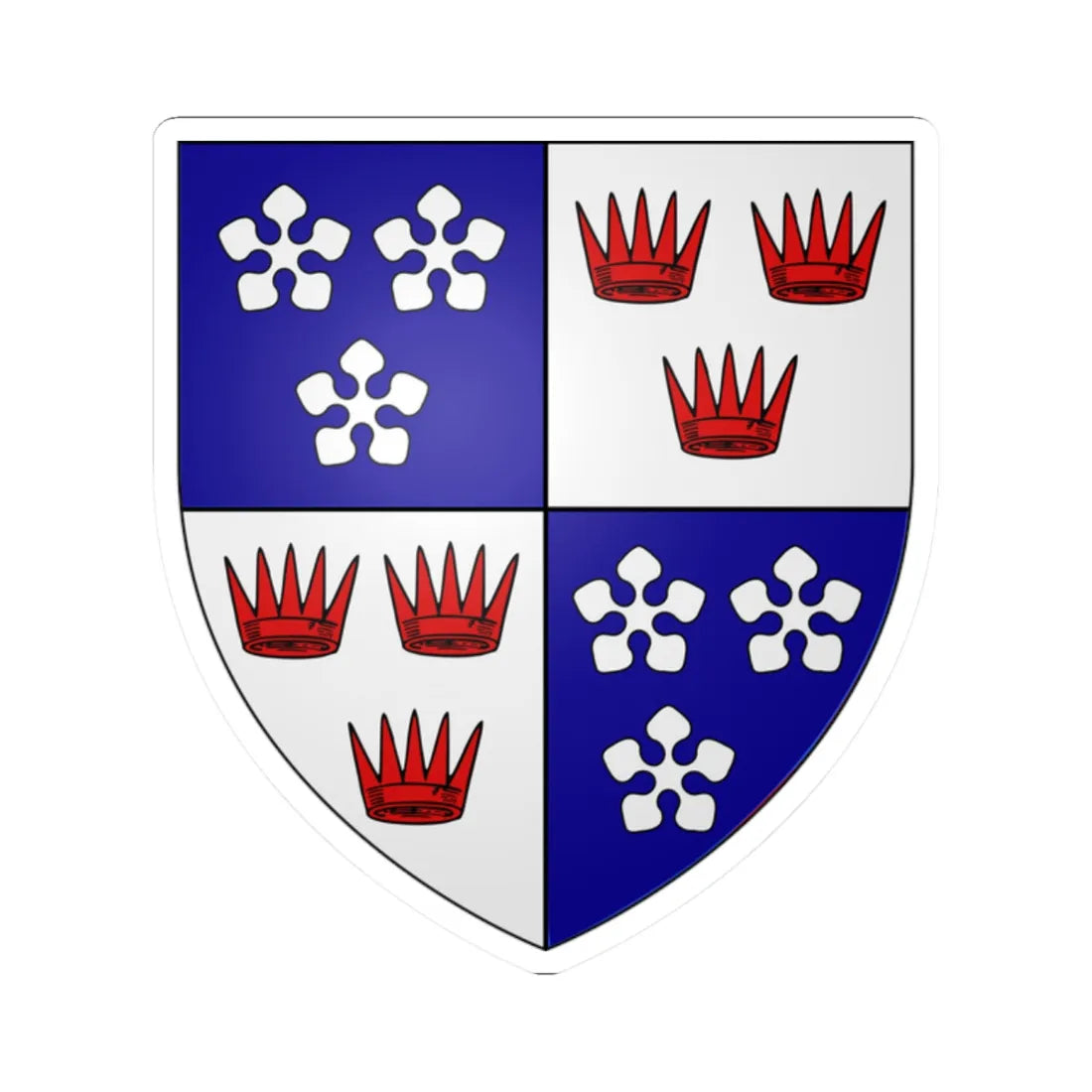 Fraser of lovat arms (Scotland) (Coat of Arms) STICKER Vinyl Kiss-Cut Decal 2 Inch White - The Sticker Space