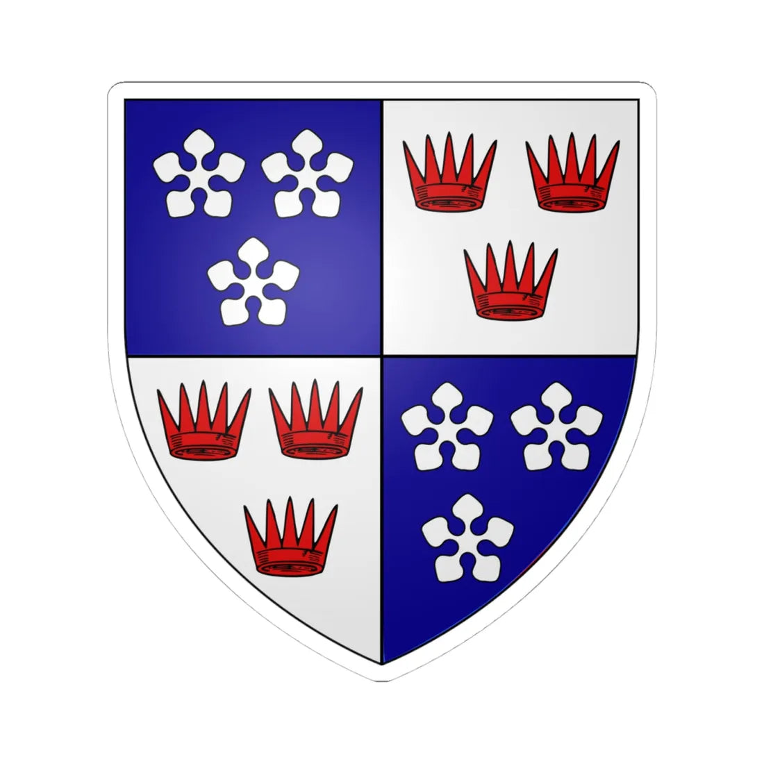 Fraser of lovat arms (Scotland) (Coat of Arms) STICKER Vinyl Kiss-Cut Decal 4 Inch White - The Sticker Space