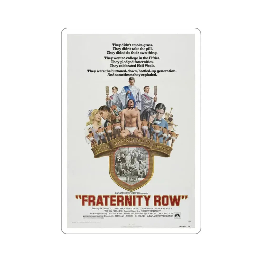 Fraternity Row 1977 Movie Poster STICKER Vinyl Die-Cut Decal - The Sticker Space