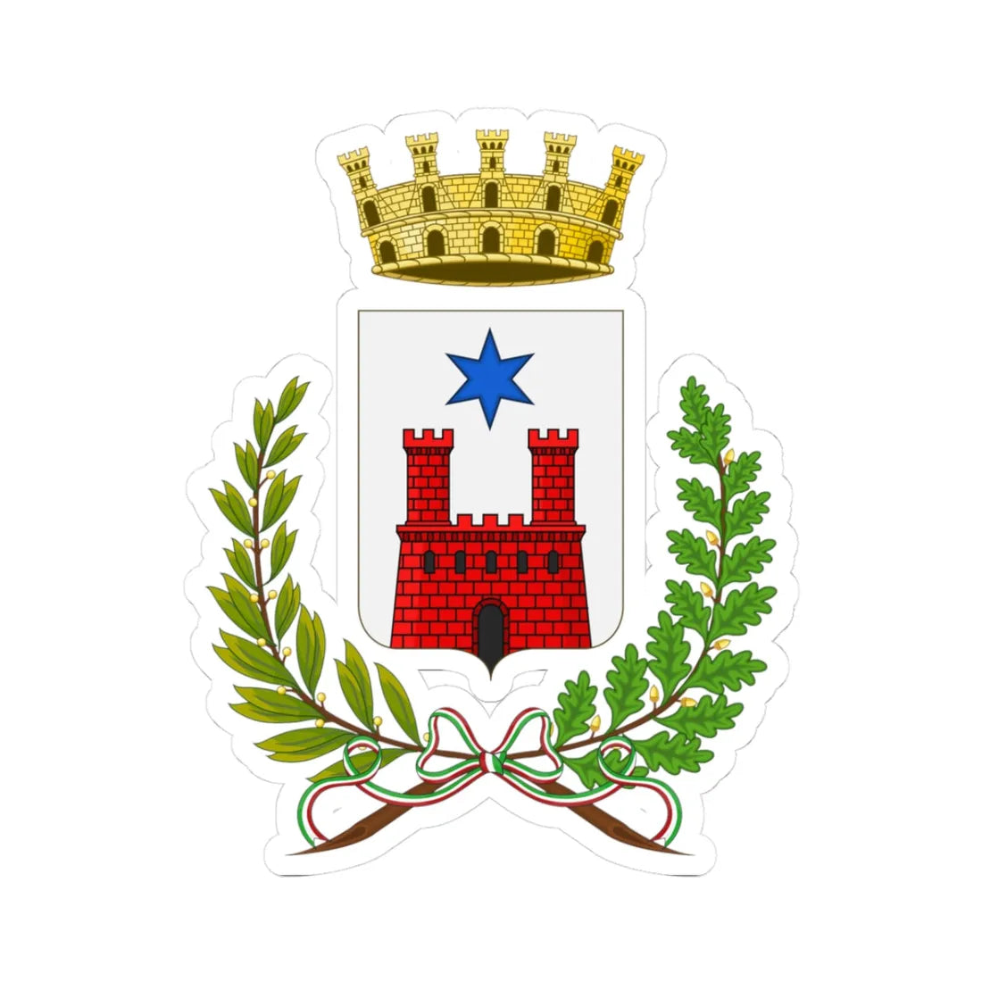 Fratta Polesine-Stemma (Italy) (Coat of Arms) STICKER Vinyl Kiss-Cut Decal - The Sticker Space