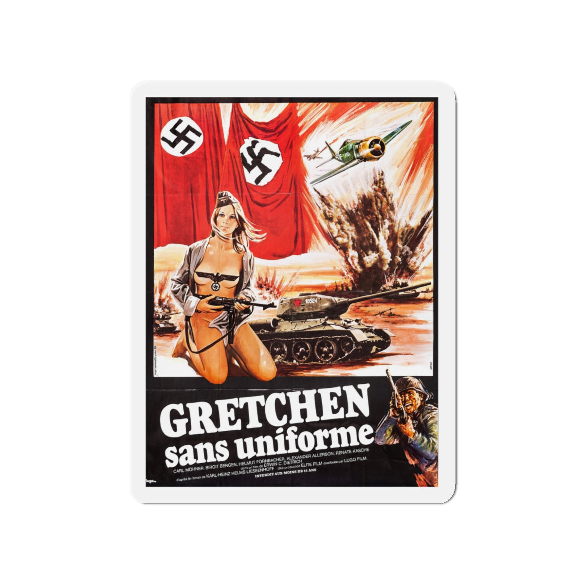 FRAULEINS IN UNIFORM (EINE ARMEE GRETCHEN) FRENCH Movie Poster - Die-Cut Magnet-4" x 4"-The Sticker Space