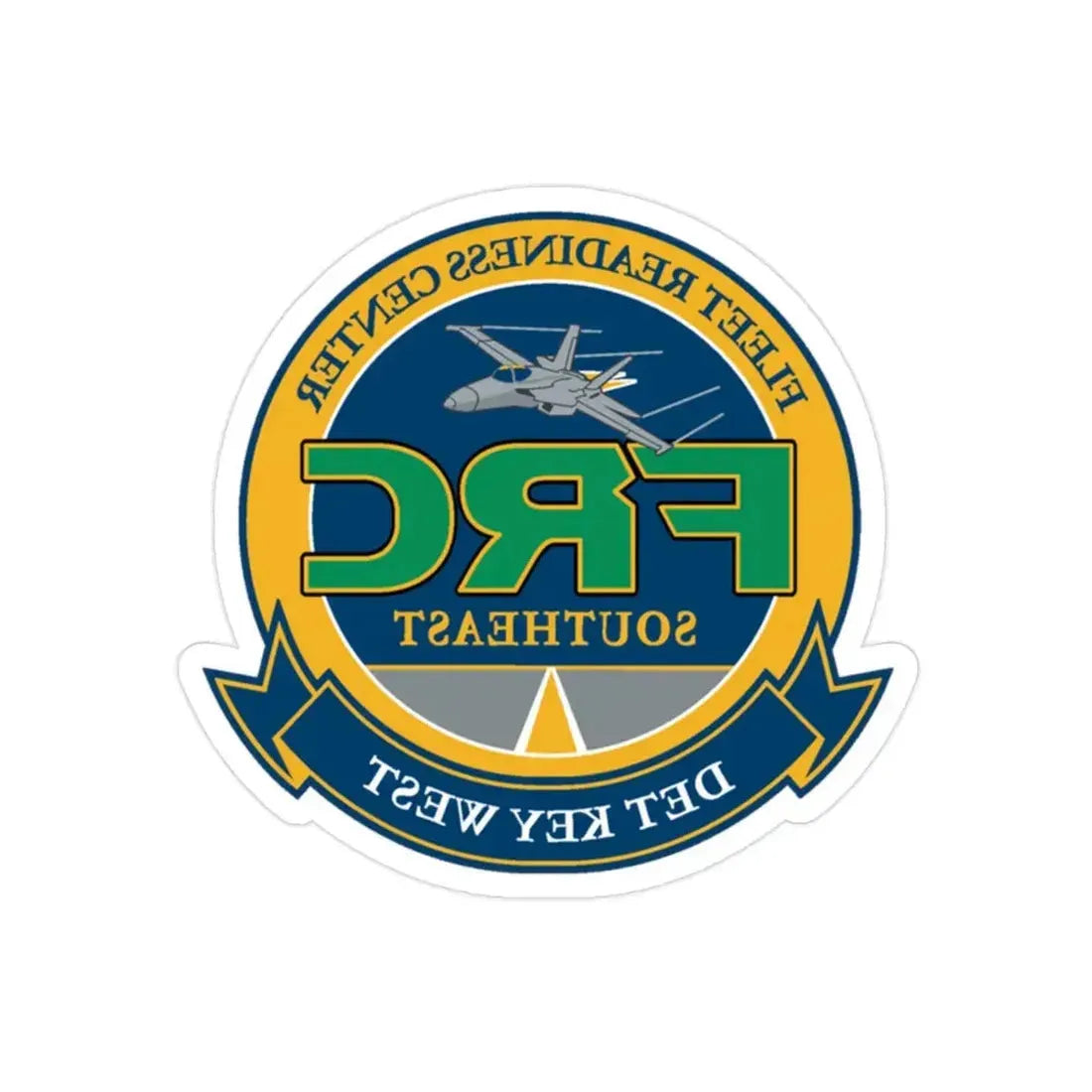 FRC DET Key West Fleet Readiness Center (U.S. Navy) REVERSE PRINT Transparent Die-Cut STICKER 2 Inch Die-Cut Transparent - The Sticker Space