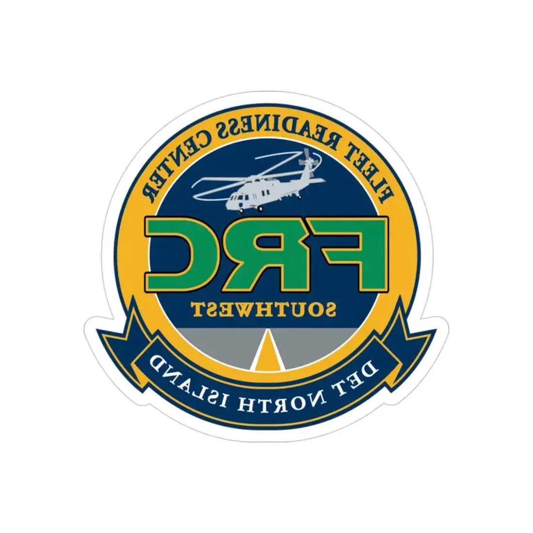 FRC Southwest North Island Fleet Readiness Center (U.S. Navy) REVERSE PRINT Transparent Die-Cut STICKER 3 Inch Die-Cut Transparent - The Sticker Space