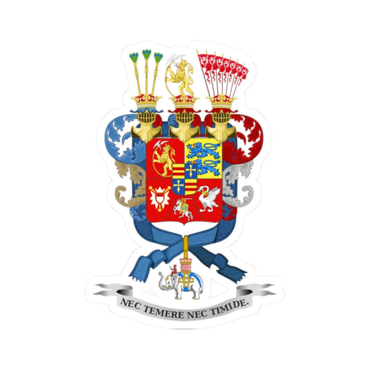 Frédéric Christian Auguste de Schleswig-Holstein-Sonderbourg-Augustenbourg (Denmark) (Coat of Arms) STICKER Vinyl Kiss-Cut Decal 2 Inch White - The Sticker Space