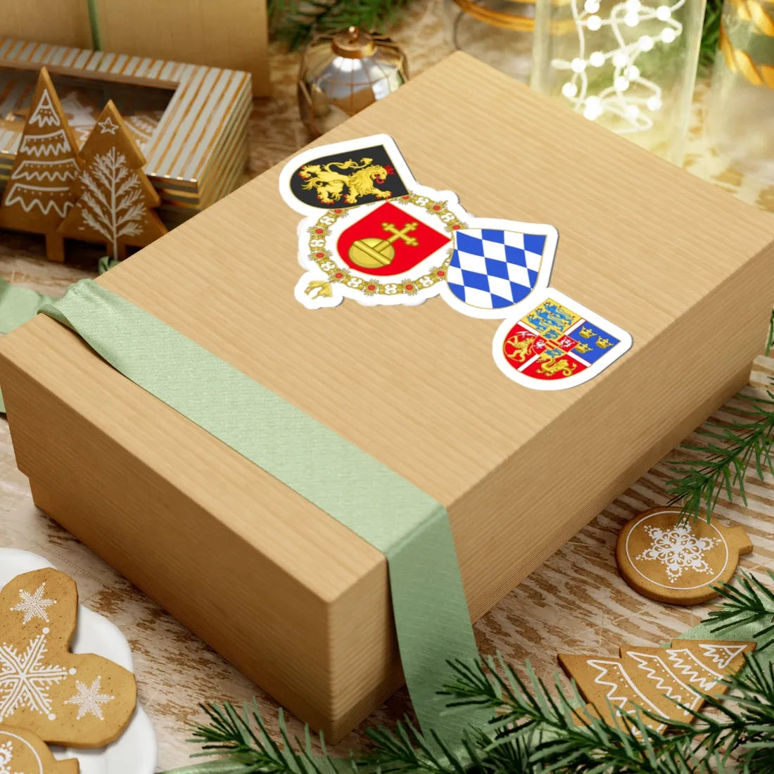 Frédéric II du Palatinat et Dorothee de Danemark Union (Denmark) (Coat of Arms) STICKER Vinyl Kiss-Cut Decal - The Sticker Space