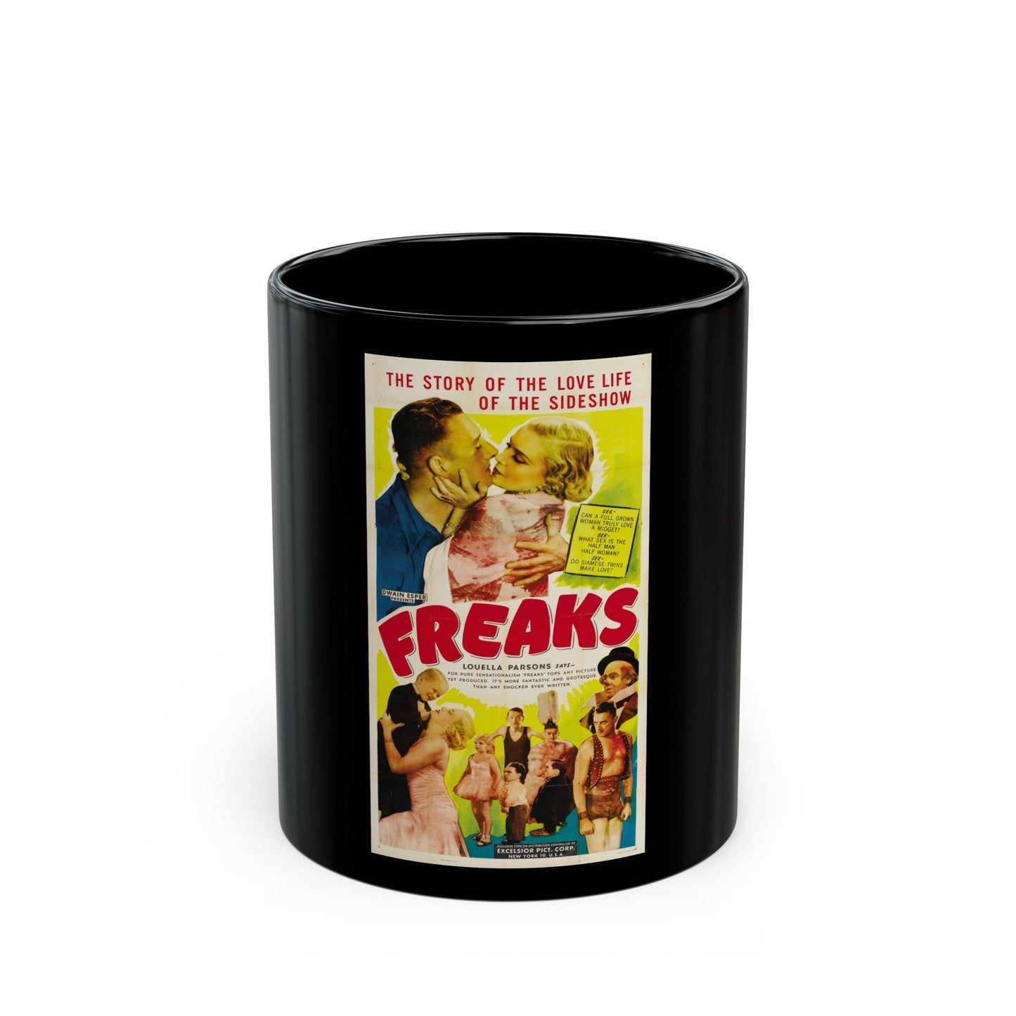 FREAKS 1932 Movie Poster - Black Coffee Mug-11oz-The Sticker Space