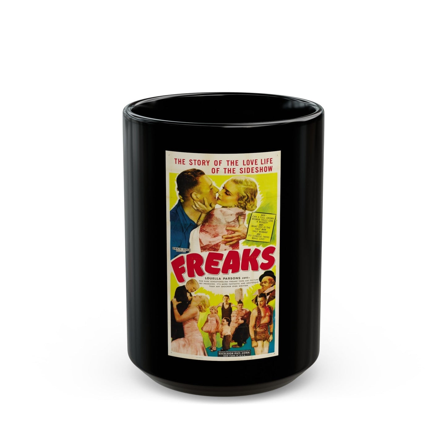 FREAKS 1932 Movie Poster - Black Coffee Mug-15oz-The Sticker Space