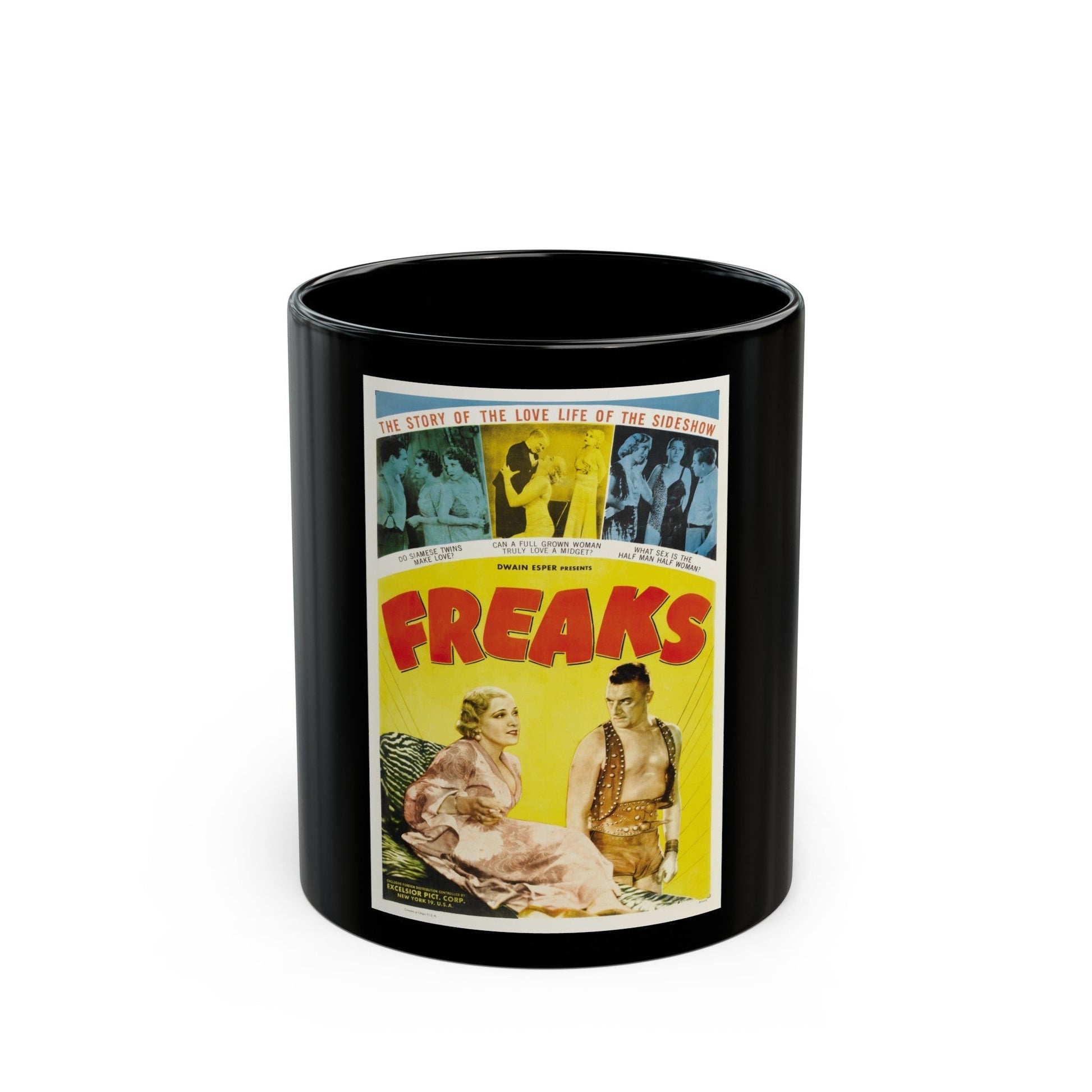 FREAKS (2) 1932 Movie Poster - Black Coffee Mug-11oz-The Sticker Space