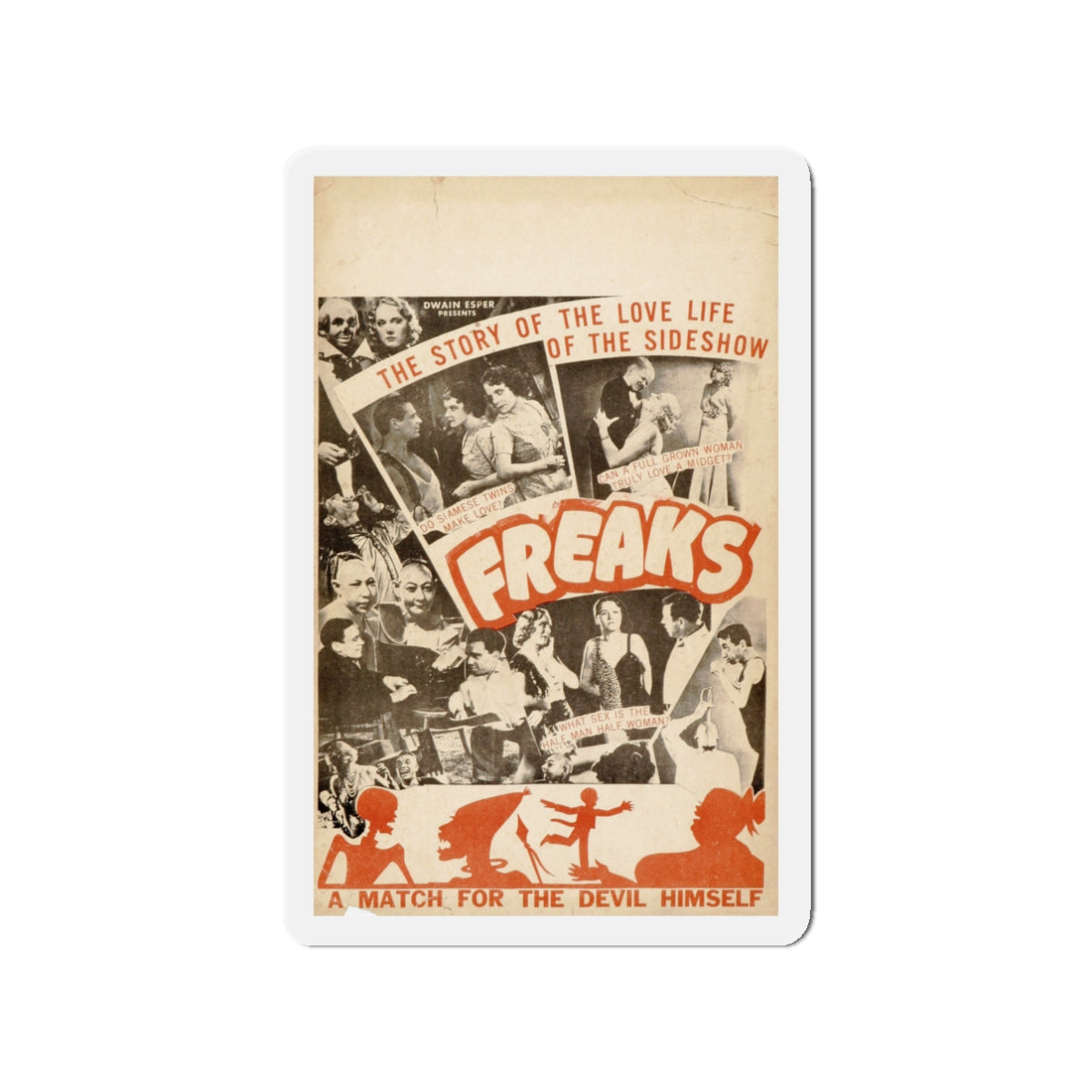 FREAKS (3) 1932 Movie Poster - Die-Cut Magnet-3" x 3"-The Sticker Space