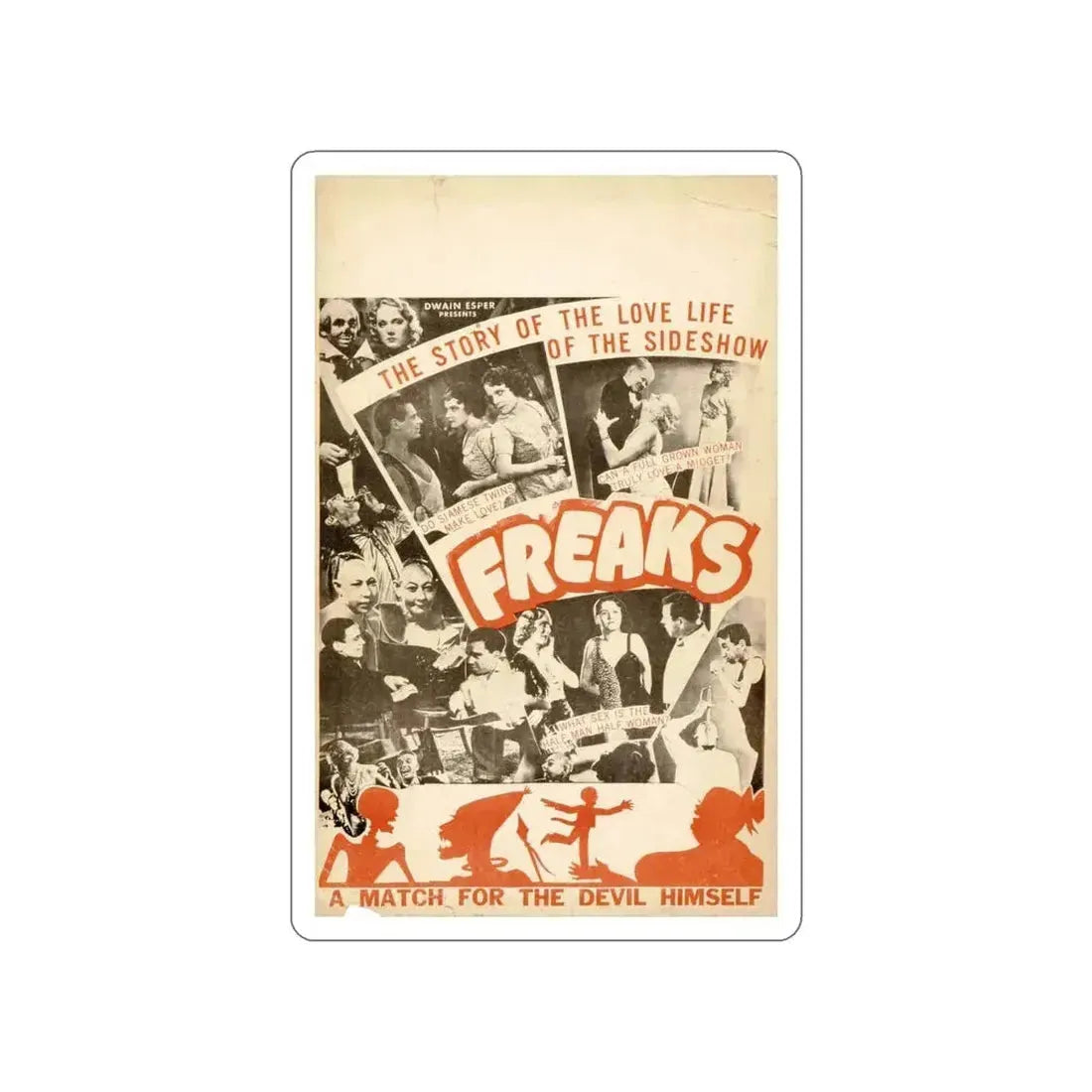 FREAKS (3) 1932 Movie Poster STICKER Vinyl Die-Cut Decal 6 Inch - The Sticker Space