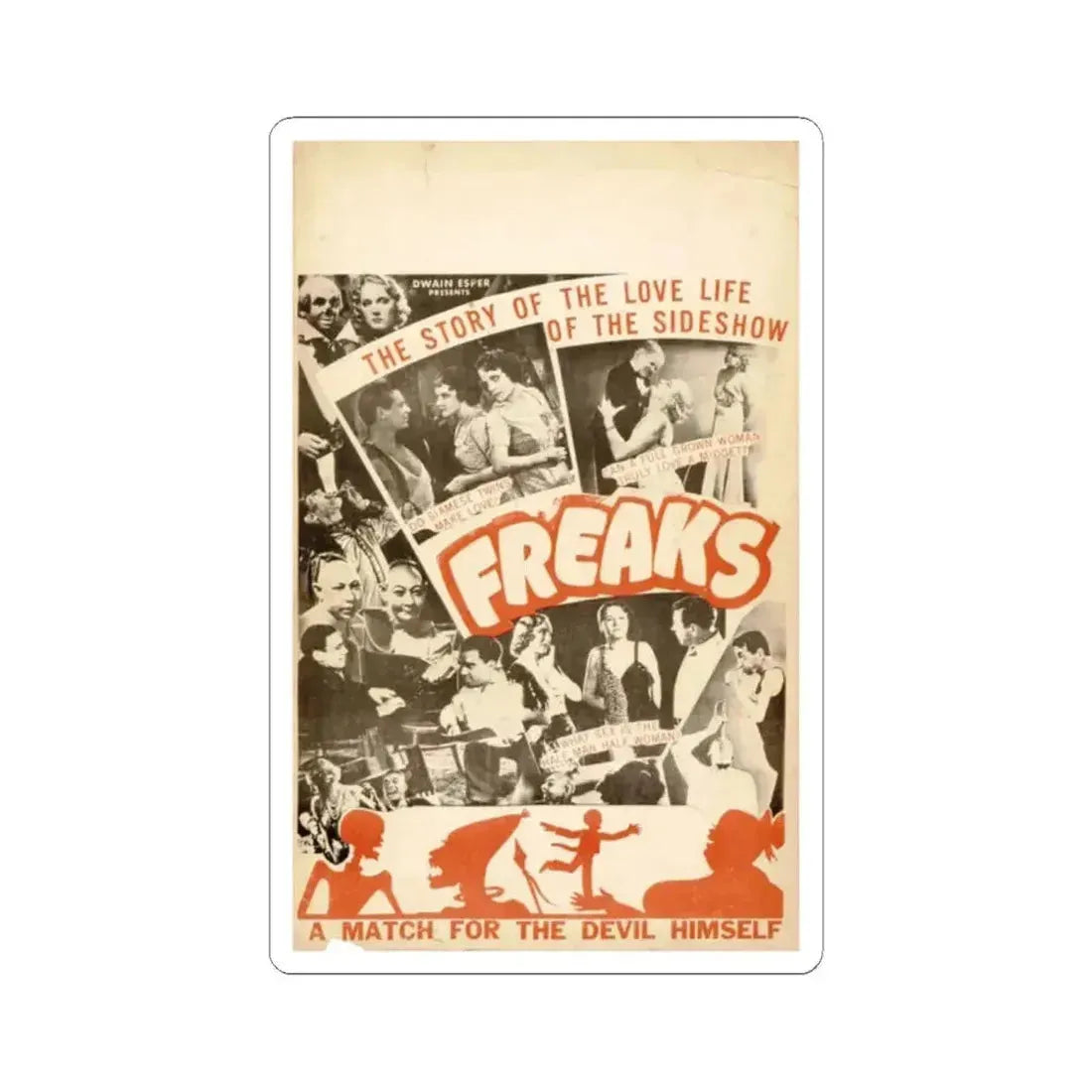 FREAKS (3) 1932 Movie Poster - STICKER Vinyl Kiss-Cut Decal 2 Inch White - The Sticker Space