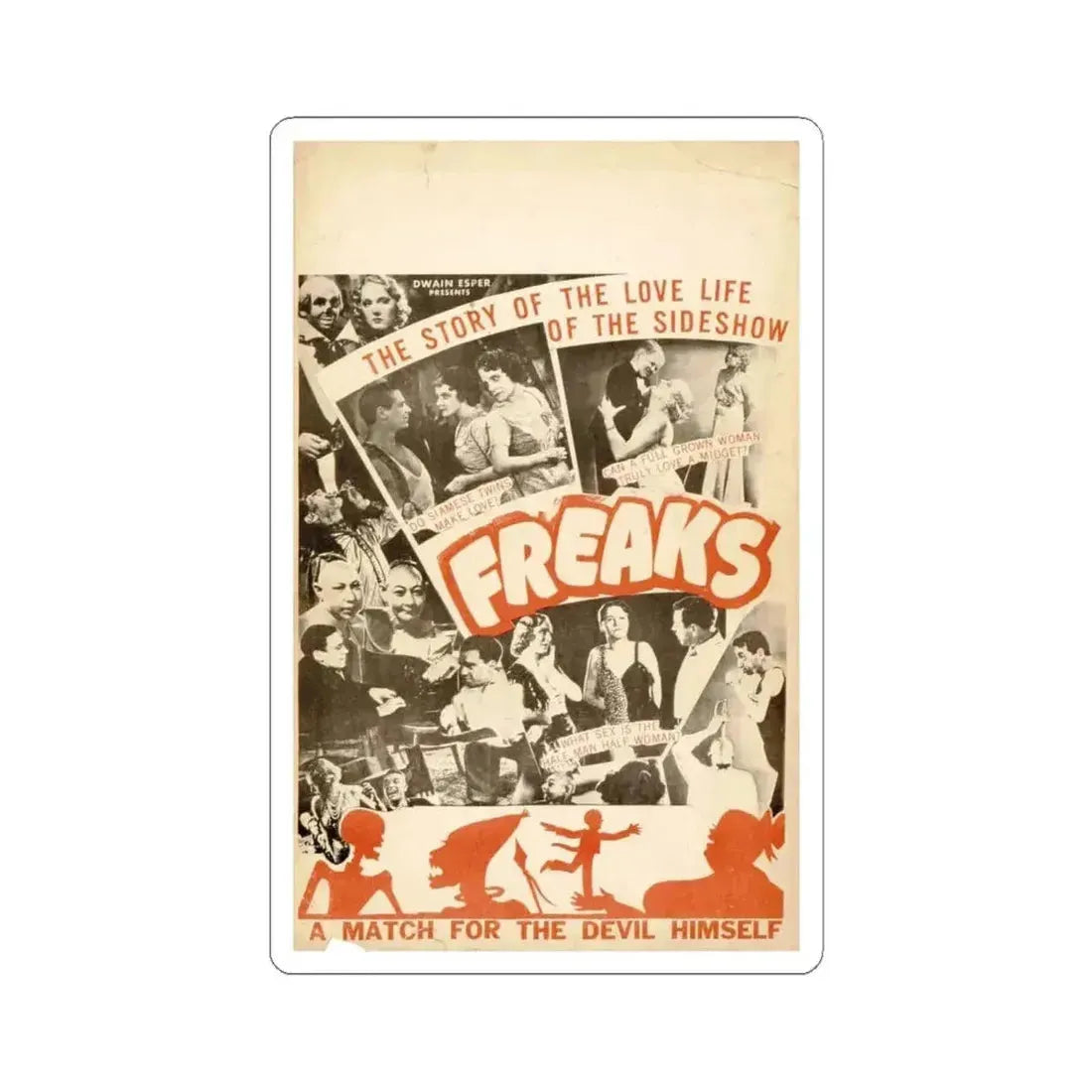 FREAKS (3) 1932 Movie Poster - STICKER Vinyl Kiss-Cut Decal 6 Inch White - The Sticker Space