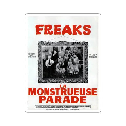 FREAKS (FRENCH) 1932 Movie Poster - STICKER Vinyl Kiss-Cut Decal 3 Inch White - The Sticker Space