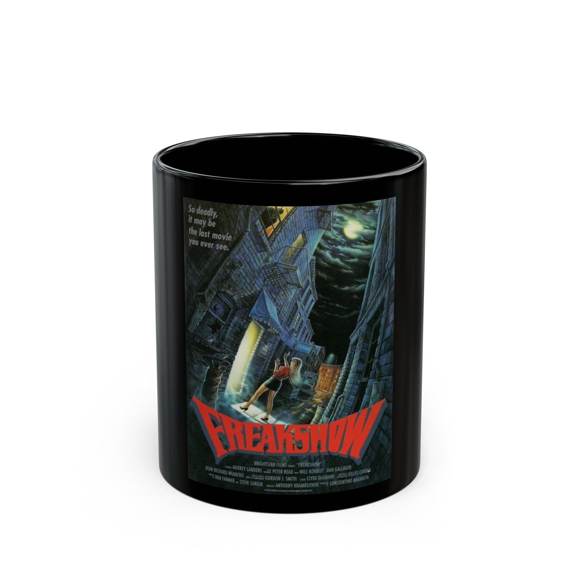 FREAKSHOW 1989 Movie Poster - Black Coffee Mug-11oz-The Sticker Space